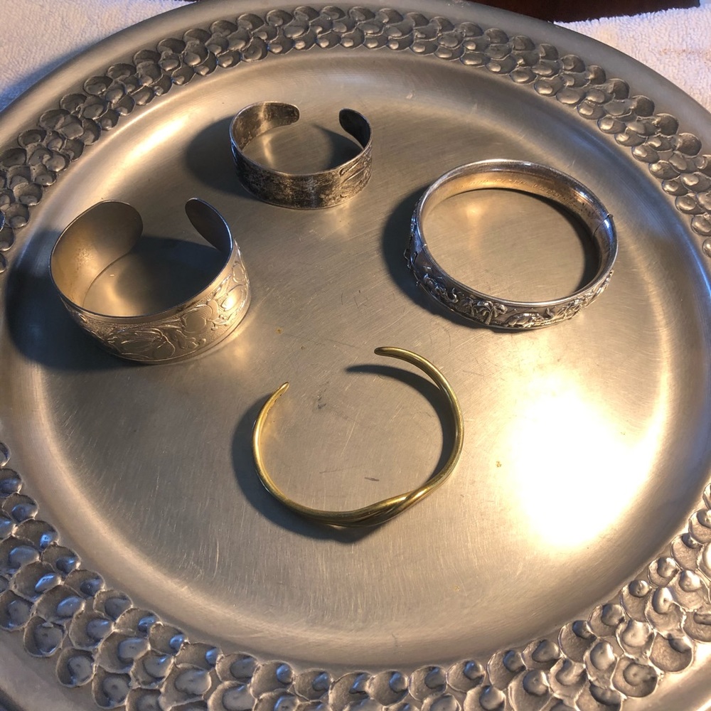 4 Unique Silver & Brass Women’s Bracelets